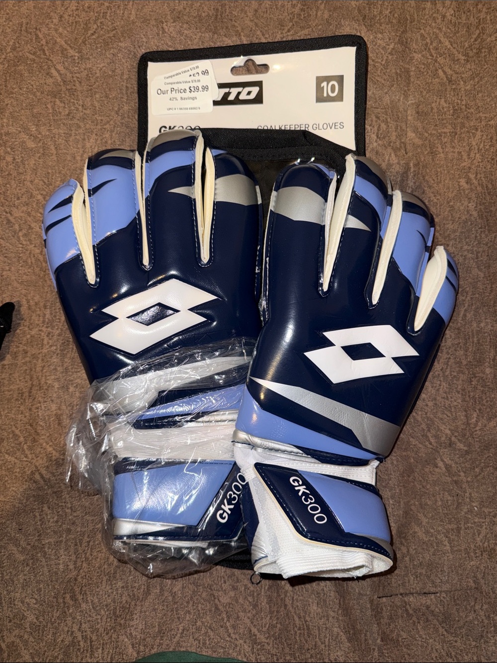 OTTO GK300 Goalkeeper Gloves - Navy, Light Blue and White